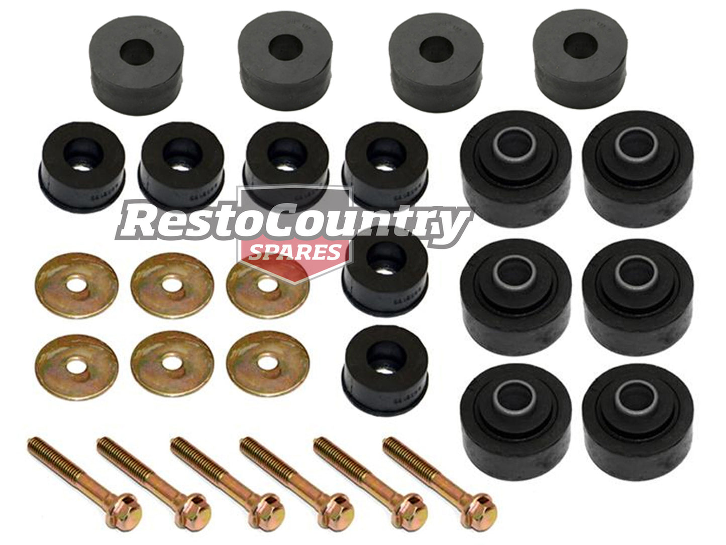 Holden 1 Ton Tonner Body Mount Kit HQ HJ HX HZ WB +Bolts +Washers rubber bush - BMK3A