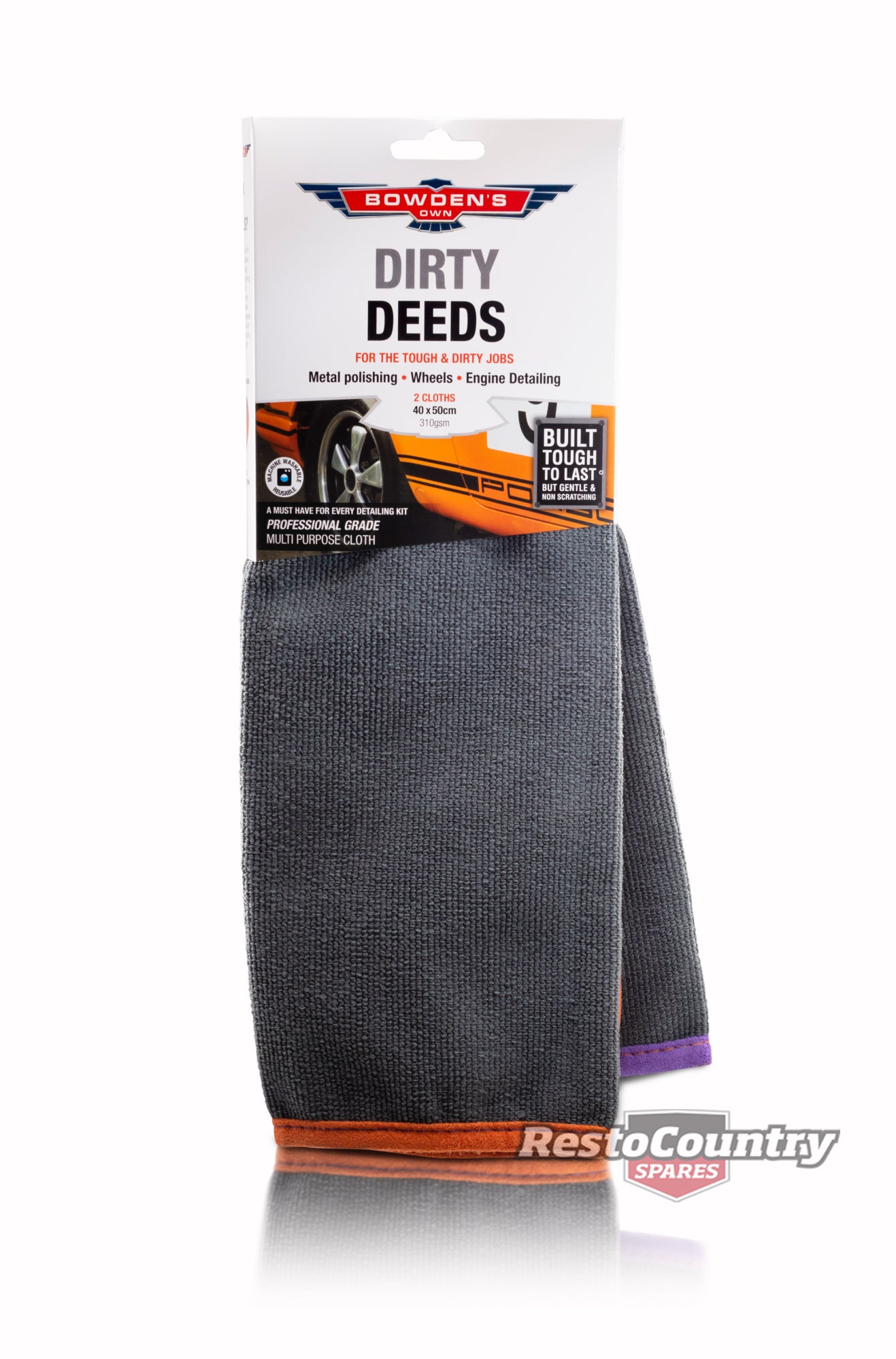 BOWDEN'S OWN Dirty Deeds Multi Purpose Cloths x2 40x50cm