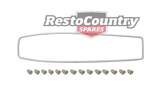 Holden Torana LJ Centre Console Trim Surround + Clips silver interior - C1002T