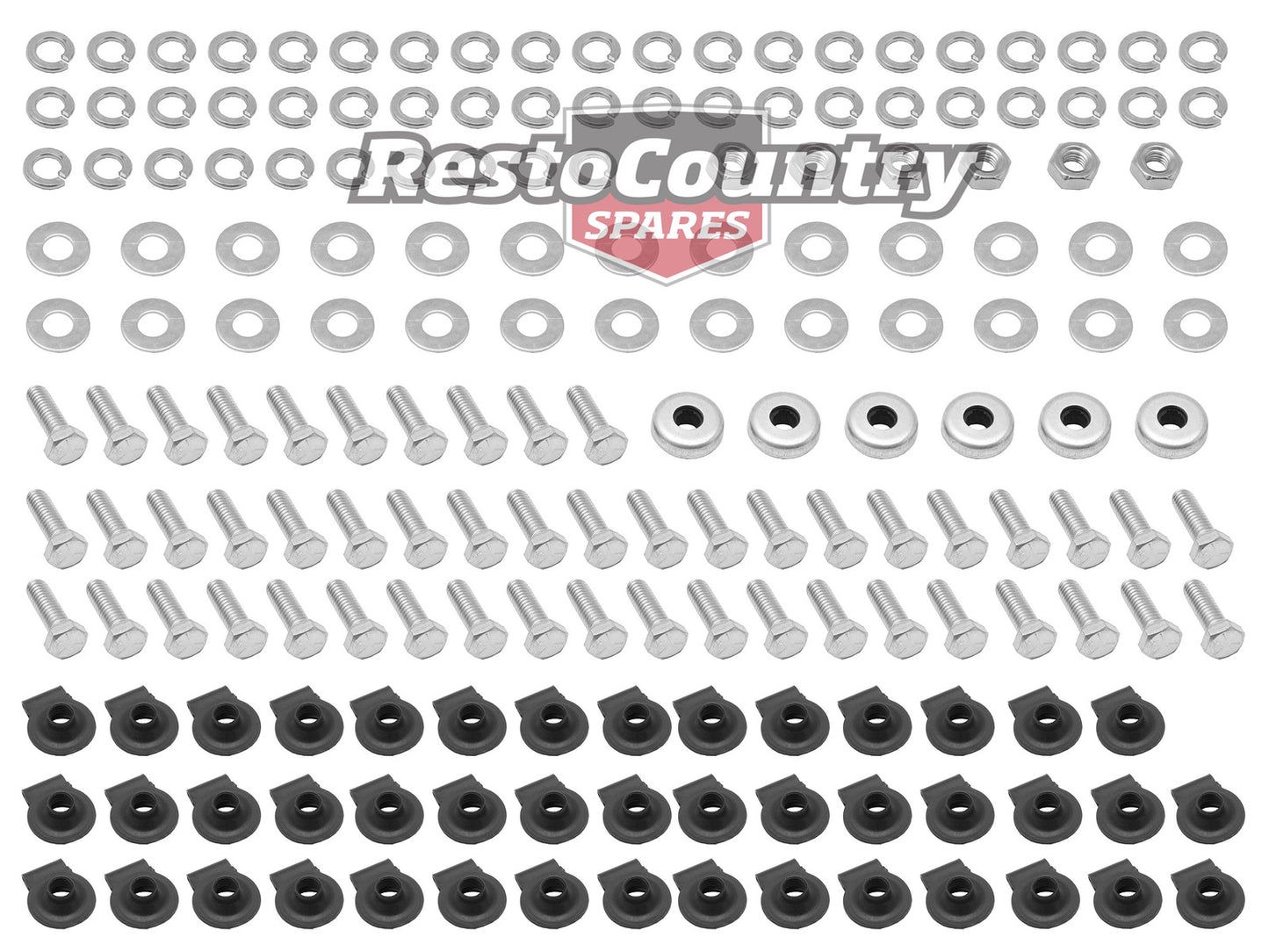 Holden Front Panel Bolt + Speed Nut Mounting Kit HD HR clip guard screw - CBM1005