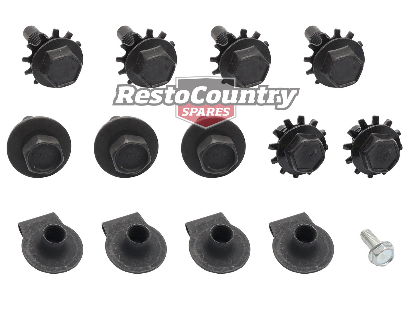 Ford Falcon Bonnet Catch + Lock Panel BOLT KIT 14pcs XA XB ZF ZG - CBM2005