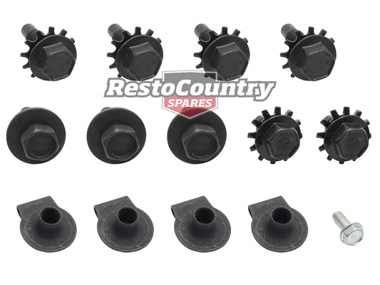 Ford Falcon Bonnet Catch + Lock Panel BOLT KIT 14pcs XA XB ZF ZG - CBM2005