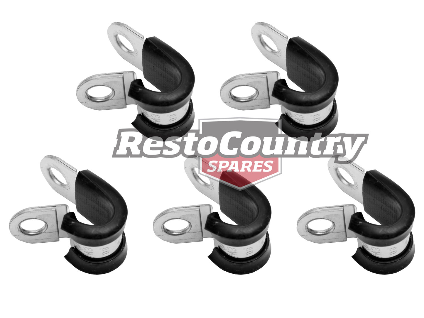 Universal Cushion Clamp Set x5 STAINLESS Steel with Rubber Band 9mm x 15mm - CC1009