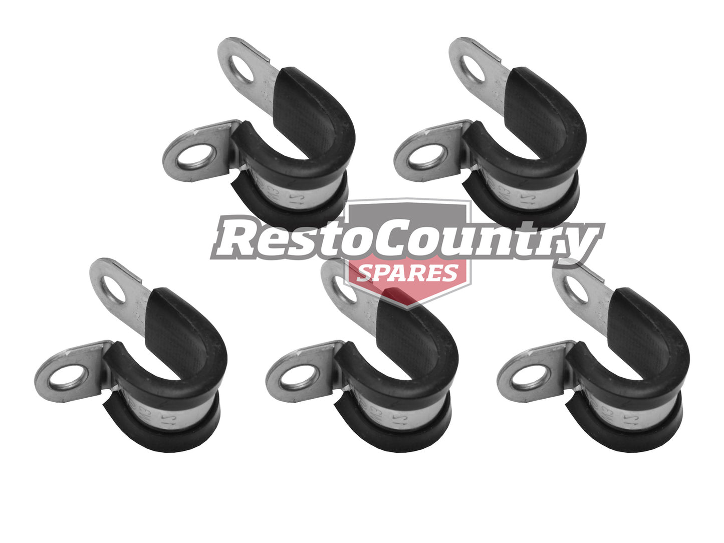 Universal Cushion Clamp Set x5 STAINLESS Steel with Rubber Band 12mm x 15mm - CC1012