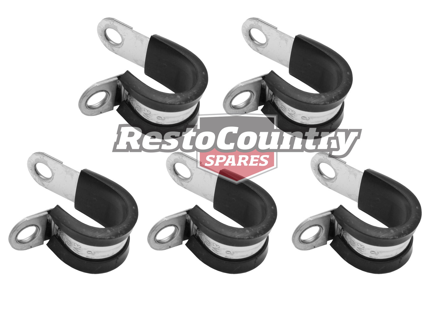 Universal Cushion Clamp Set x5 STAINLESS Steel with Rubber Band 16mm x 15mm - CC1016