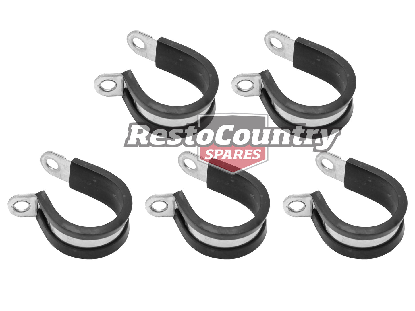 Universal Cushion Clamp Set x5 STAINLESS Steel with Rubber Band 27mm x 15mm - CC1027