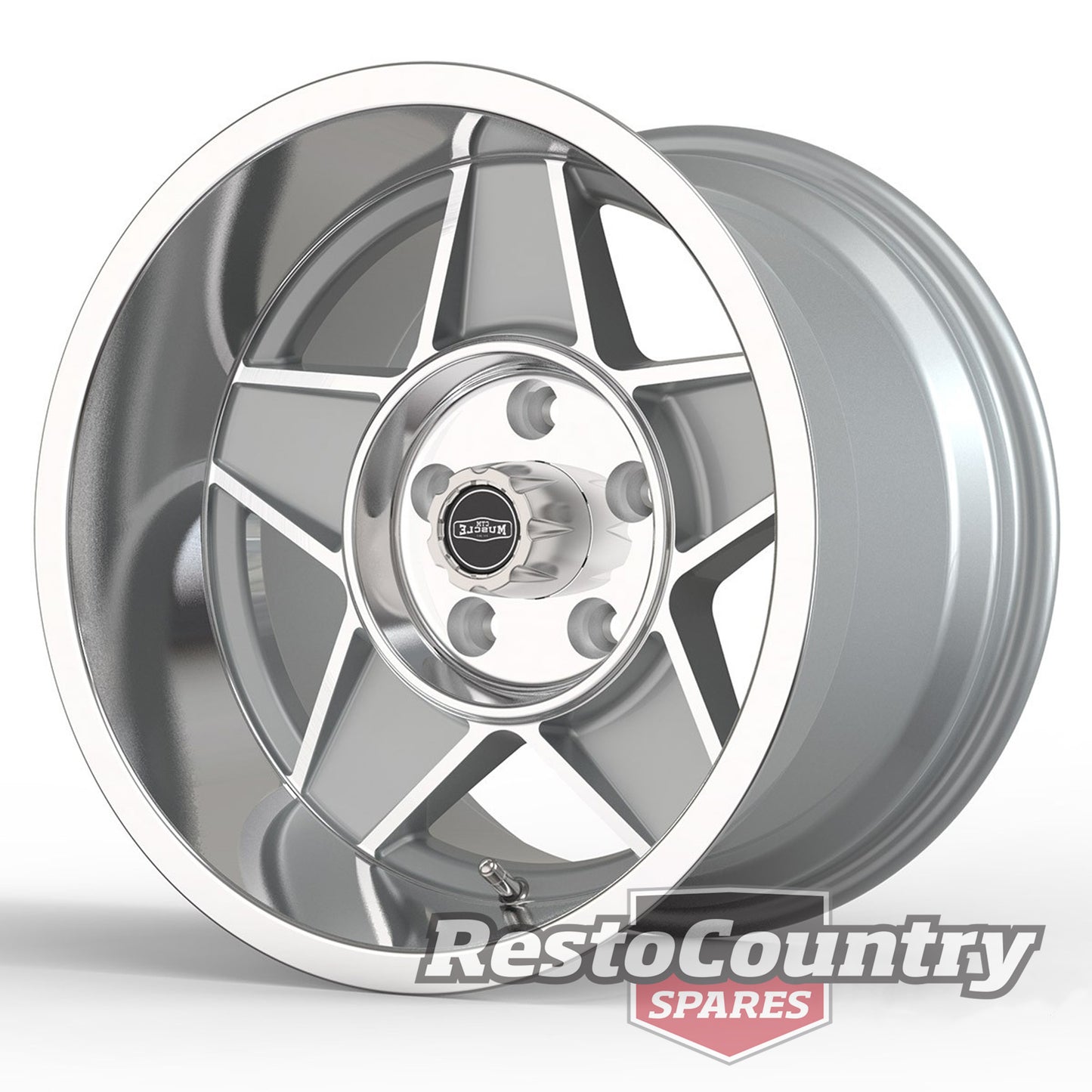 CTM Muscle GLOBE Wheel x1 15x8 5/114.3 SILVER Ford XT XW XY XA XB XC XD XE XF mag