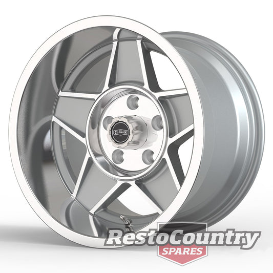 CTM Muscle GLOBE Wheel x1 15x8 5/114.3 SILVER Ford XT XW XY XA XB XC XD XE XF mag