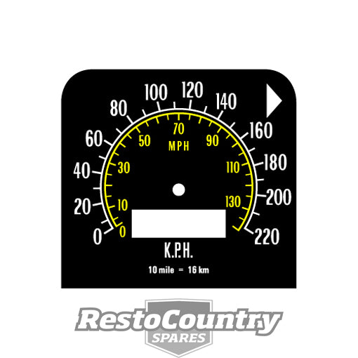 Holden HQ Speedo Face Decal 220 KPH kilometres per hour sticker dash - D1002