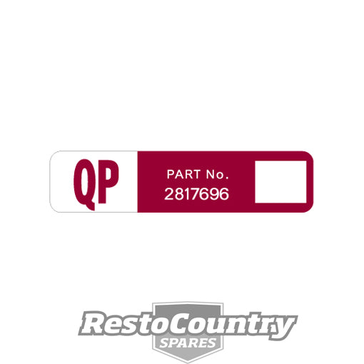 "Holden Wiper Motor Decal 2817696 "QP" HQ HJ HX Preslite sticker windscreen - D1004"