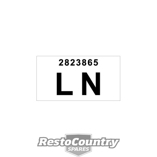 "Holden Torana Radiator Decal LC LJ XU1 "LN" 2823865 sticker label - D1005"