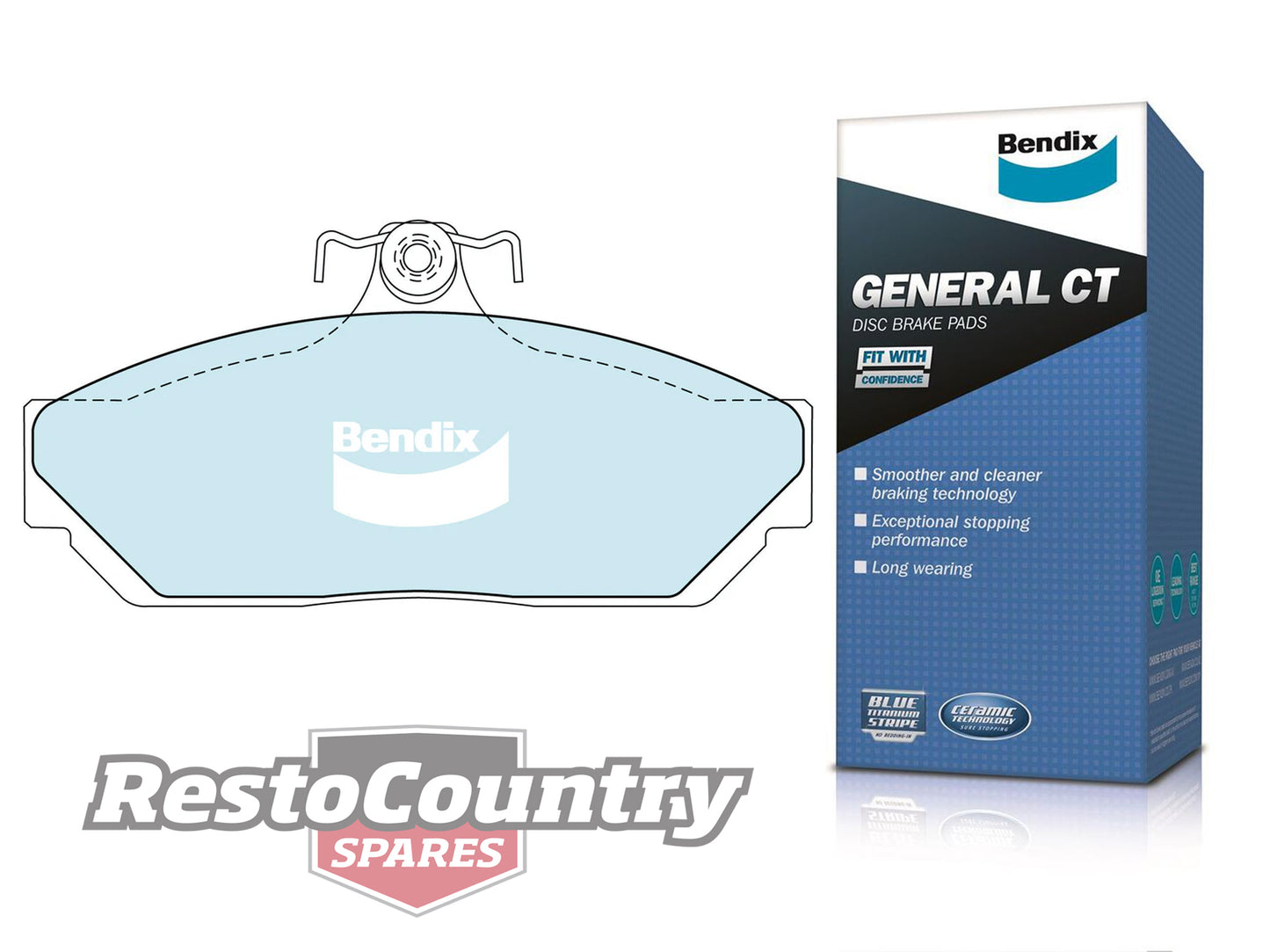 Bendix General CT Front Disc Brake Pads Holden HX HZ WB (Girlock ALLOY) stop