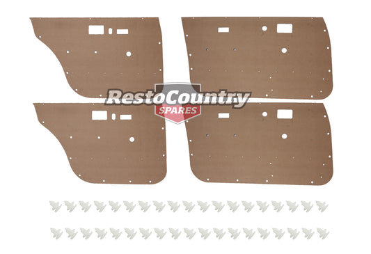Holden Door Trim Card Set Front + Rear + Clips VB VC VH VK VL Sedan or Wagon - DC1008