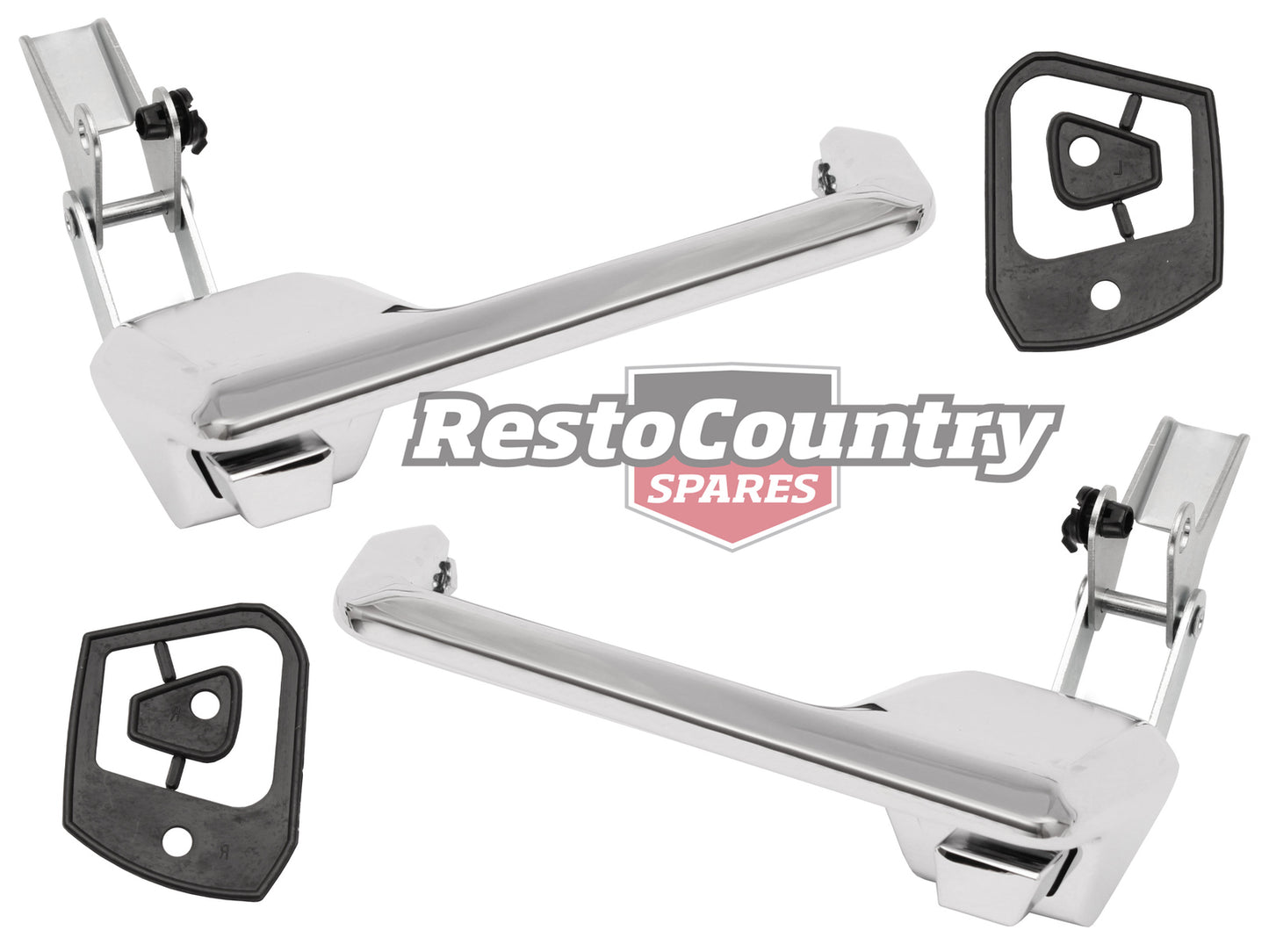 Ford FRONT Chrome Outer Door Handle PAIR Left + Right XR XT XW XY ZA ZB ZC ZD - DH2020P