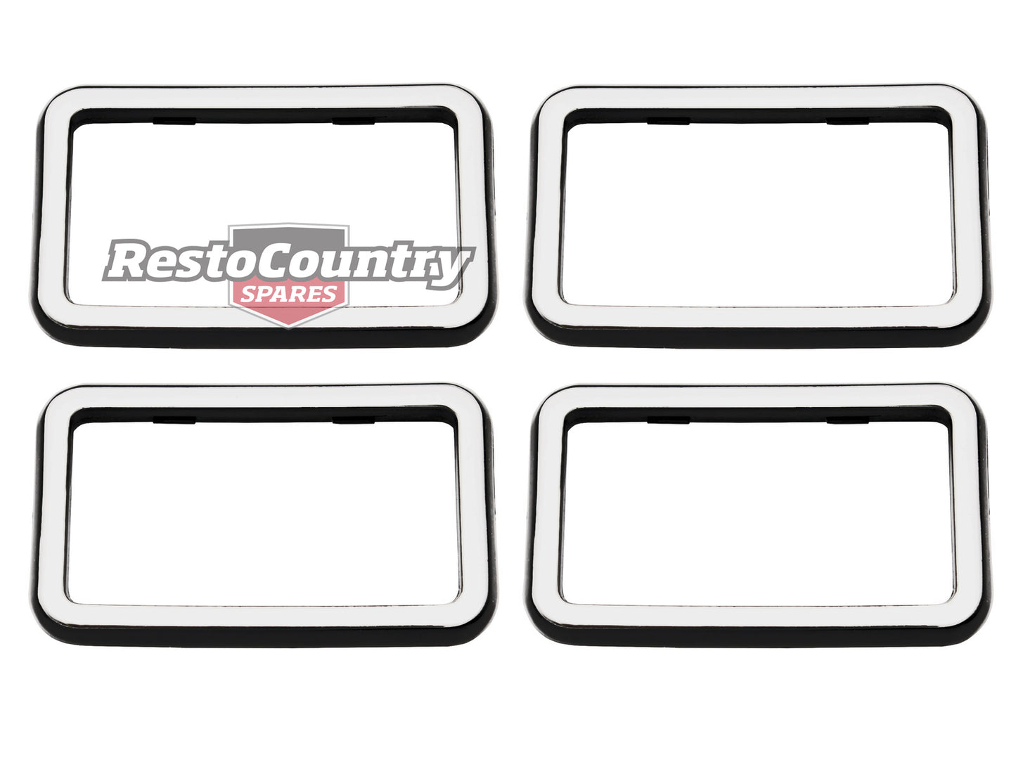 Holden Commodore Door Handle Surround TRIMS VB VC VH VK VL Chrome/Black x4 - DHS1001