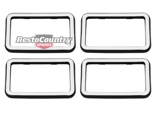 Holden Commodore Door Handle Surround TRIMS VB VC VH VK VL Chrome/Black x4 - DHS1001