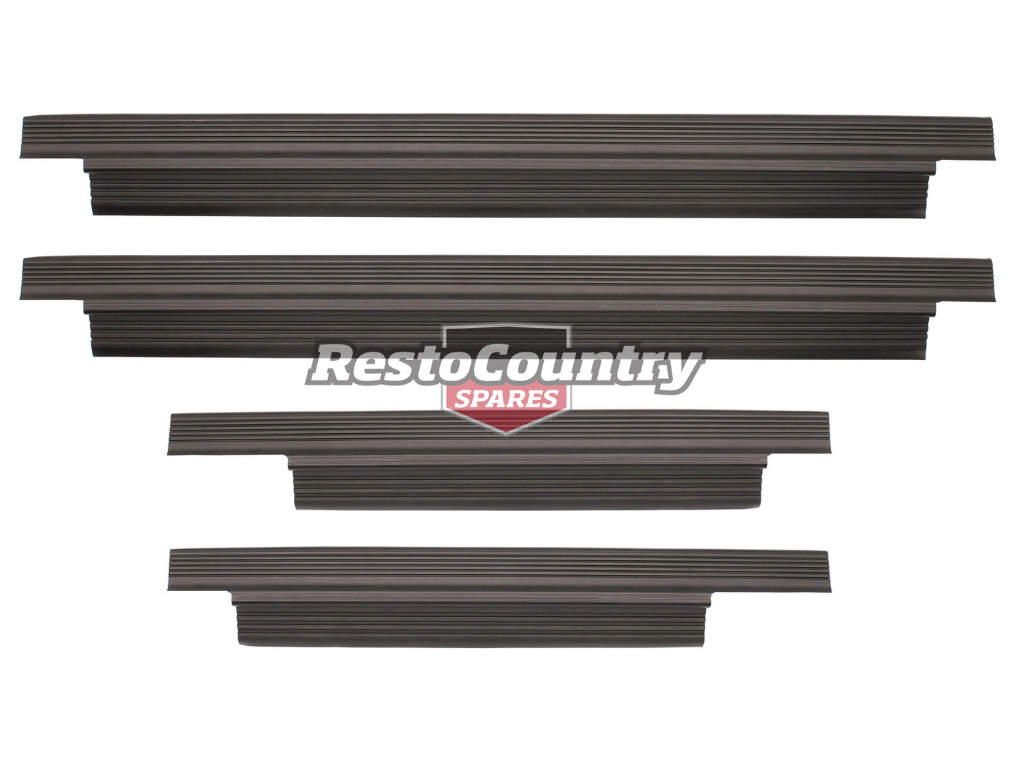 Holden Commodore Scuff Plates Set FRONT + REAR x4 VB VC VH VK VL BLACK - DSP1008