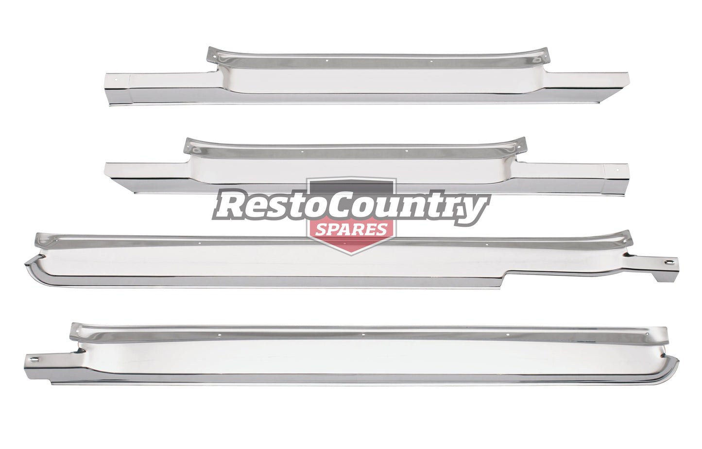 Holden Scuff Plate /Panel Sill Set CHROME HQ HJ HX HZ (4 Door) - DSP1027