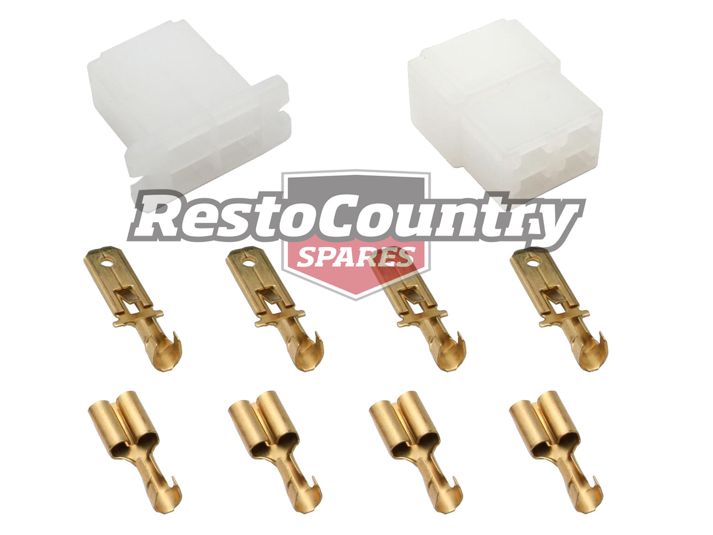 Holden Male + Female 4 PIN Wire Terminal + Connector Body EJ - WB Torana LC - UC - EC1008