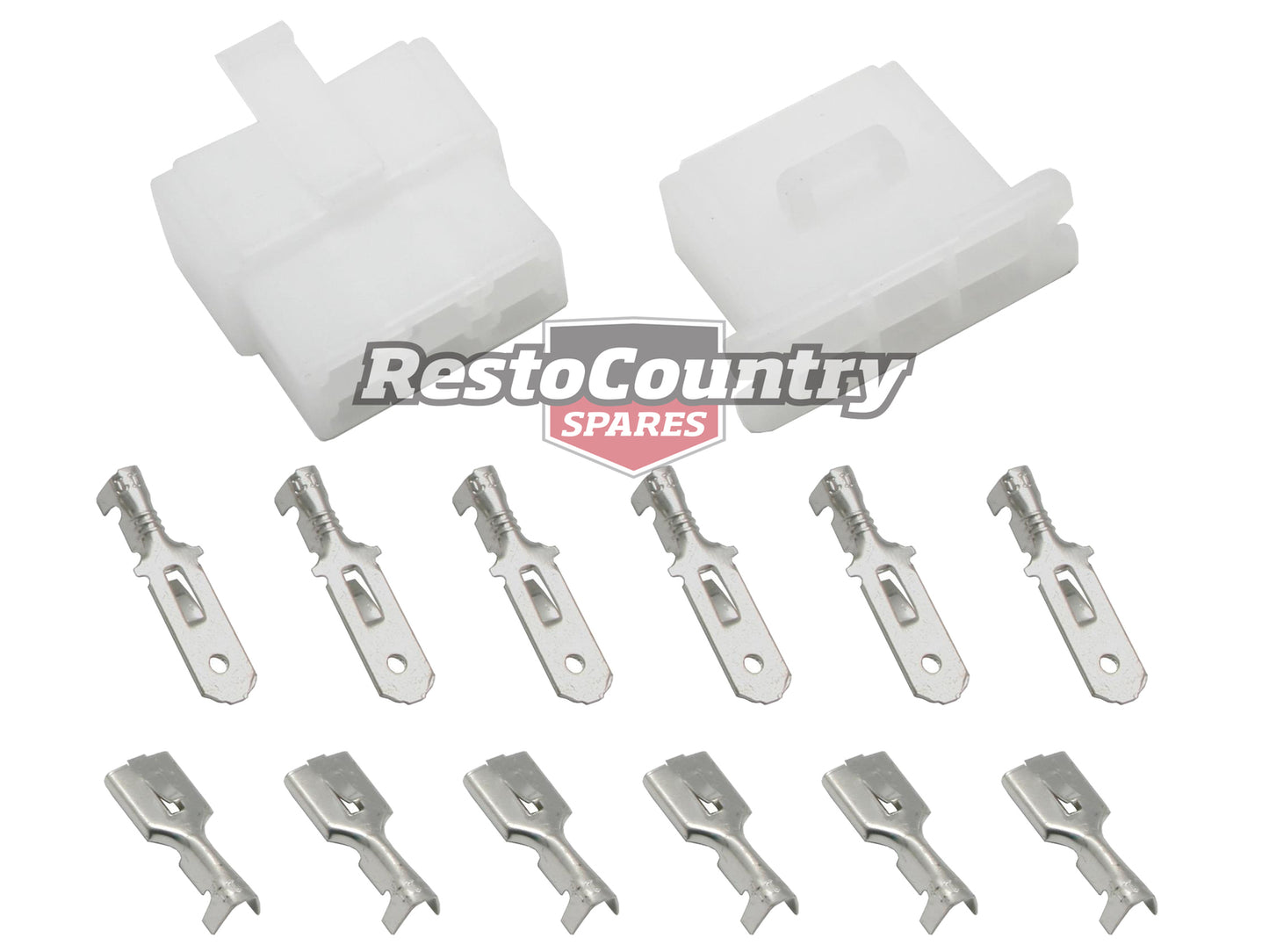 Holden Male + Female 6 PIN Wire Terminal + Connector Body EJ - WB Torana LC - UC - EC1009
