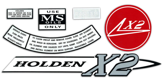 Holden Engine Air Cleaner Decal Kit HD X2 Service MS Oil Kerosene sticker label - ED1008