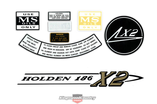 Holden HR - X2 - 186 6cyl Engine +Air Cleaner Decal Kit +Rocker Cover +Oil - ED1009