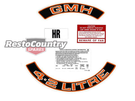 Holden Commodore V8 Engine Decal Sticker Kit 4.2 Litre VC VH Red Colour (253) - ED1023B