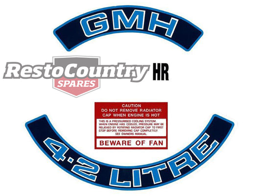 Holden Commodore V8 Engine Decal Sticker Kit 4.2 Litre VC VH Blue Colour (253) - ED1029A