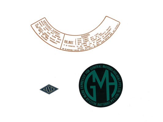 "Holden Engine Bay Decal Kit "GMH" EK air cleaner sticker - ED1043"