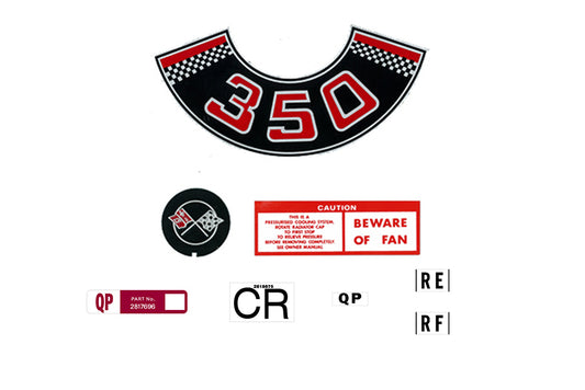 Holden V8 Engine Bay Decal Kit + Rocker Cover Emblem HQ 350 Chev fan sticker - ED1048