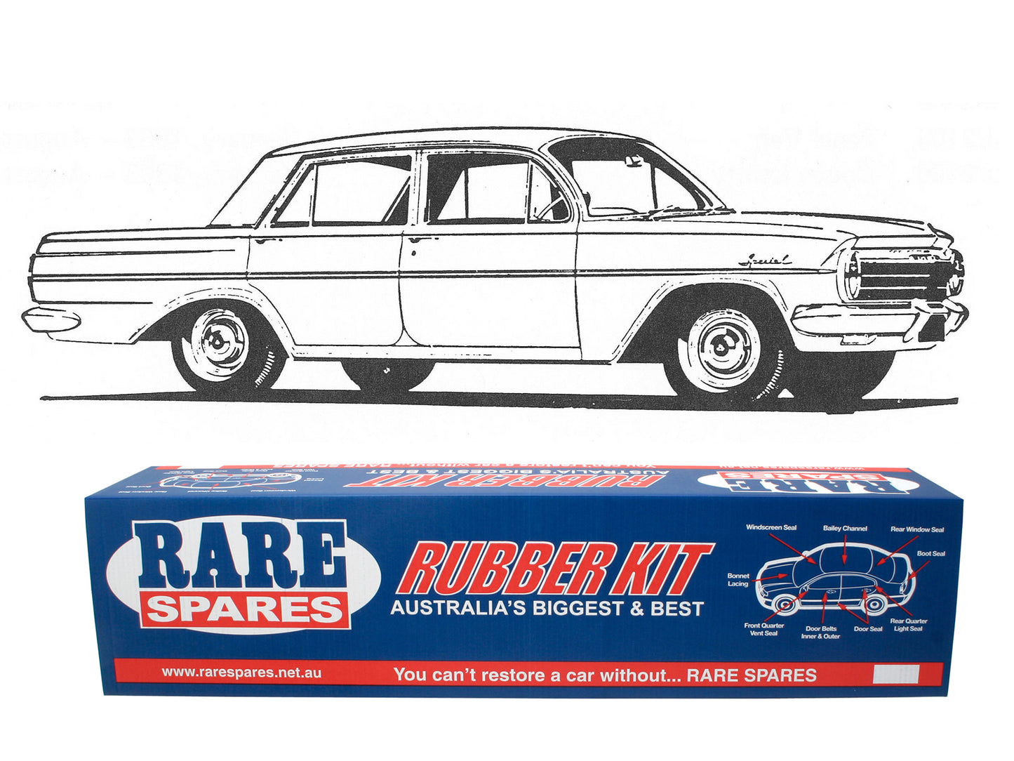 Holden Body Rubber Kit EH SEDAN Black Pinchweld - EH1