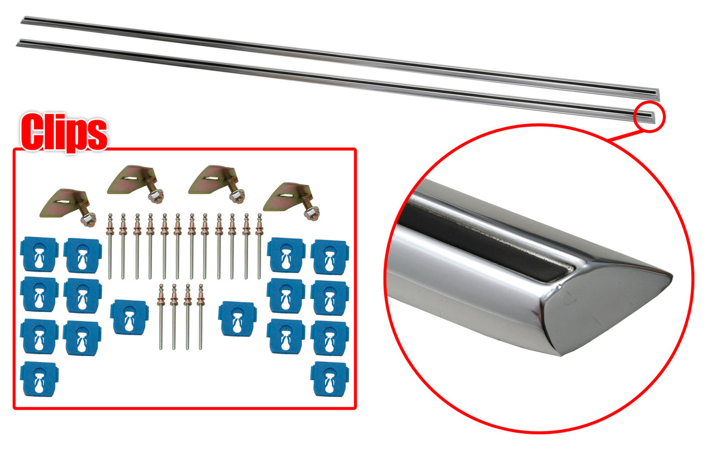 Ford Sill Moulding Trim + Fitting Kit x2 XW XY GT Falcon chrome mould - F2031