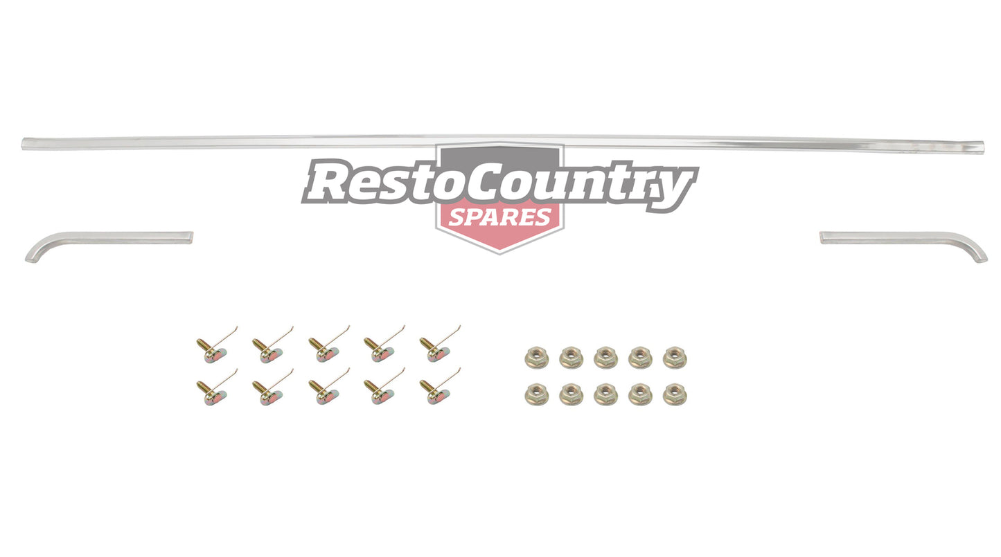 Ford Bonnet Moulding + Clip Set x3 XA mould trim chrome hood eyebrow - F2175
