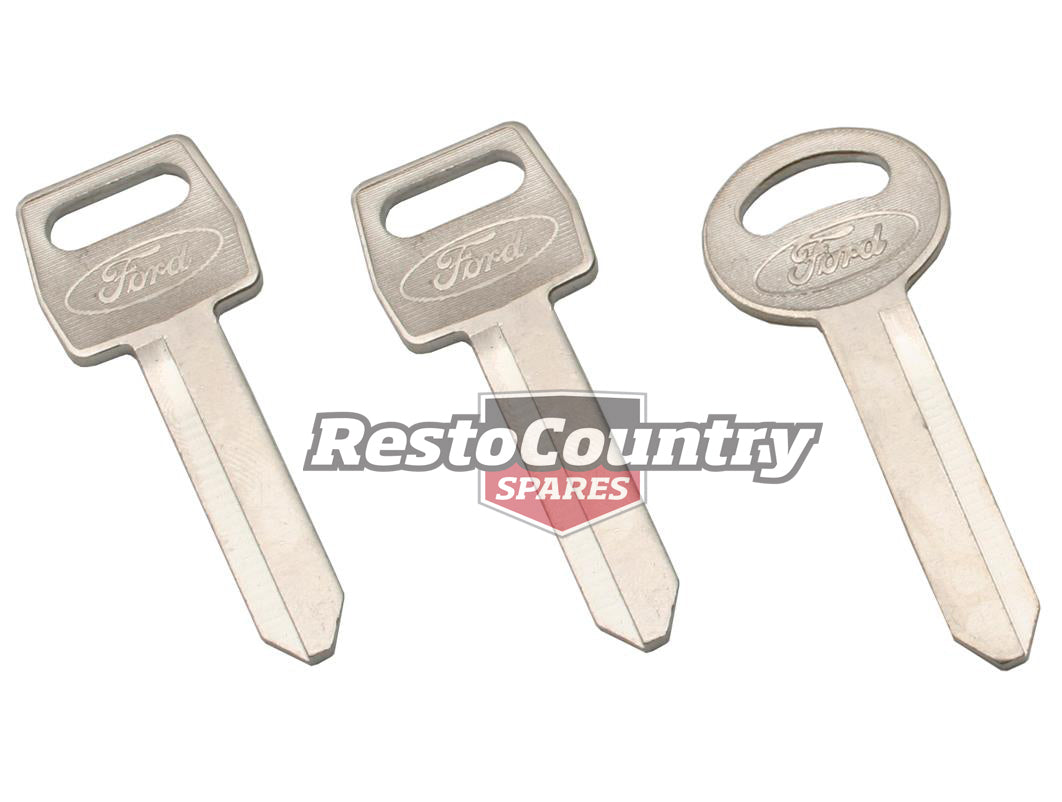 Ford Key Blank Set x3 'FORD' Falcon XR XT XW XY XA XB XC XD XF Fairlane ZA - ZL - F2184
