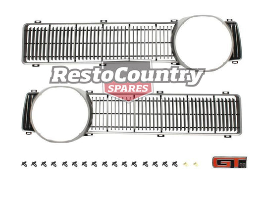 Ford NEW Grille Insert Pair Left + Right XY + GT Badge + Fitting Kit surround - F2227A