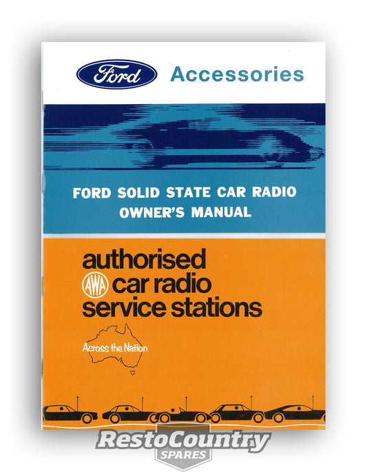 Ford Radio Owners Manuals XW XY ZC ZD 2 Piece book stereo station - F2277