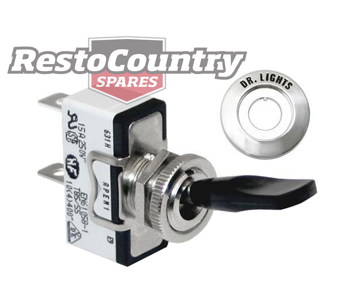 Ford Driving / Spot Light Switch + Chrome Bezel XW XY GT GS fog lamp - F2293