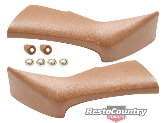 Ford Dash Side Trim Pair + Fitting Kit SADDLE XW XY plastic panel - F2339