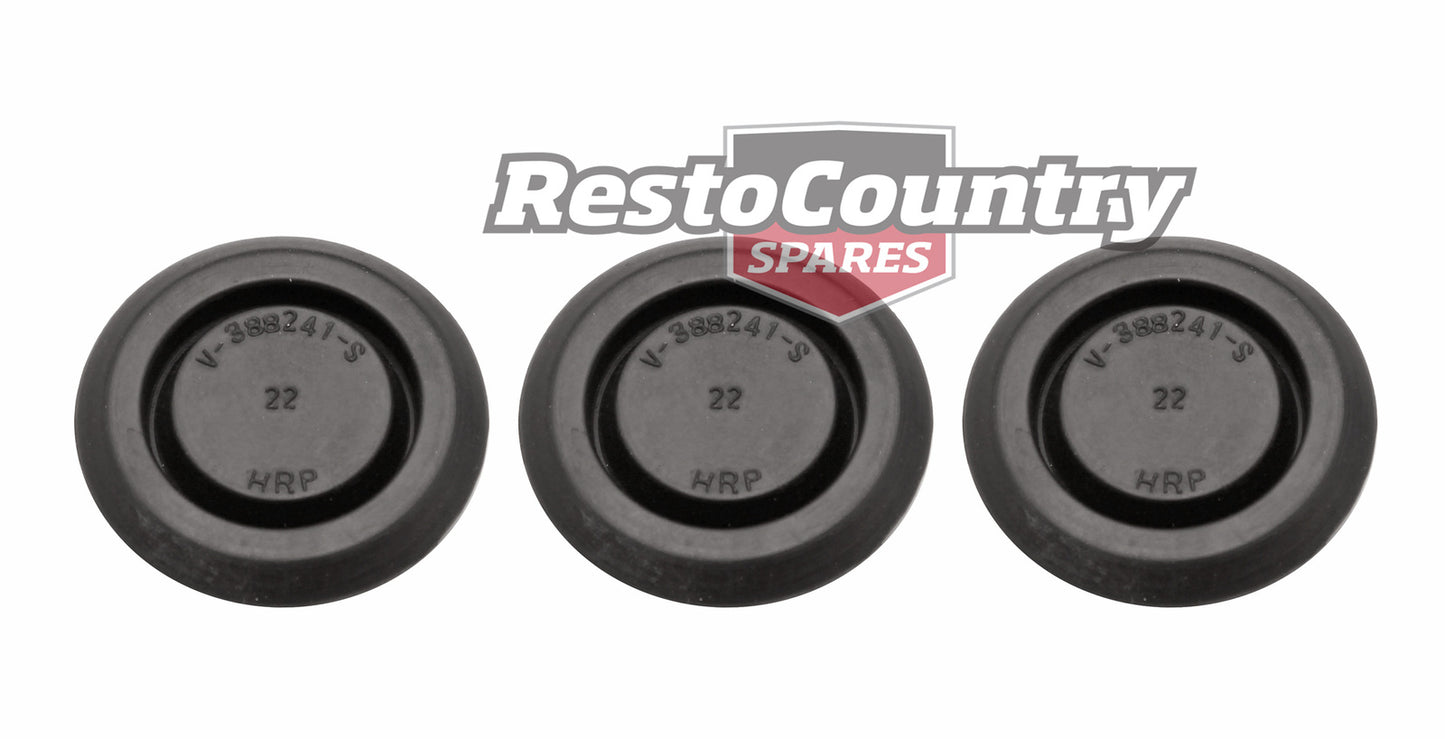 Ford Spare Wheel Well Rubber Grommet Kit x3 XD ZJ Sedan To 02/82 water plug - F2478