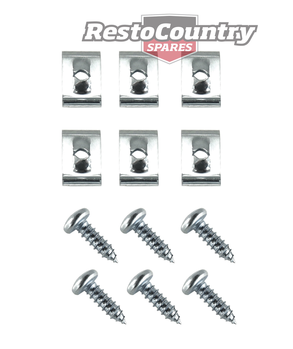 Holden HQ Front Indicator To Bumper Screw Kit Left + Right nut bolt clip - FK1176