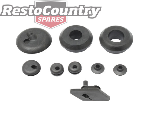 Holden Firewall Grommet Set x8 HJ rubber plug wiring boot insulator - FW1007B