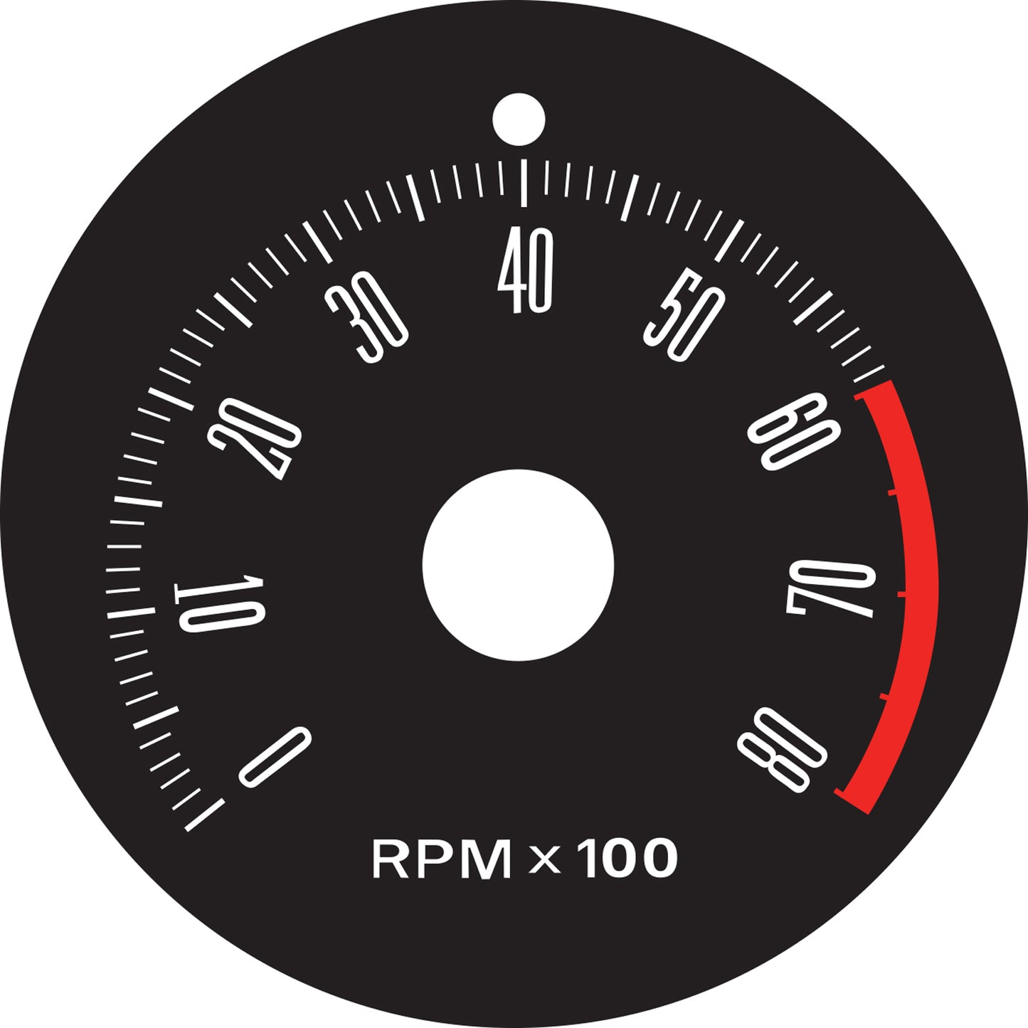 Ford Tacho Decal 8000 Rpm Late XW XY GT gauge instrument revs Sticker - GD2001B