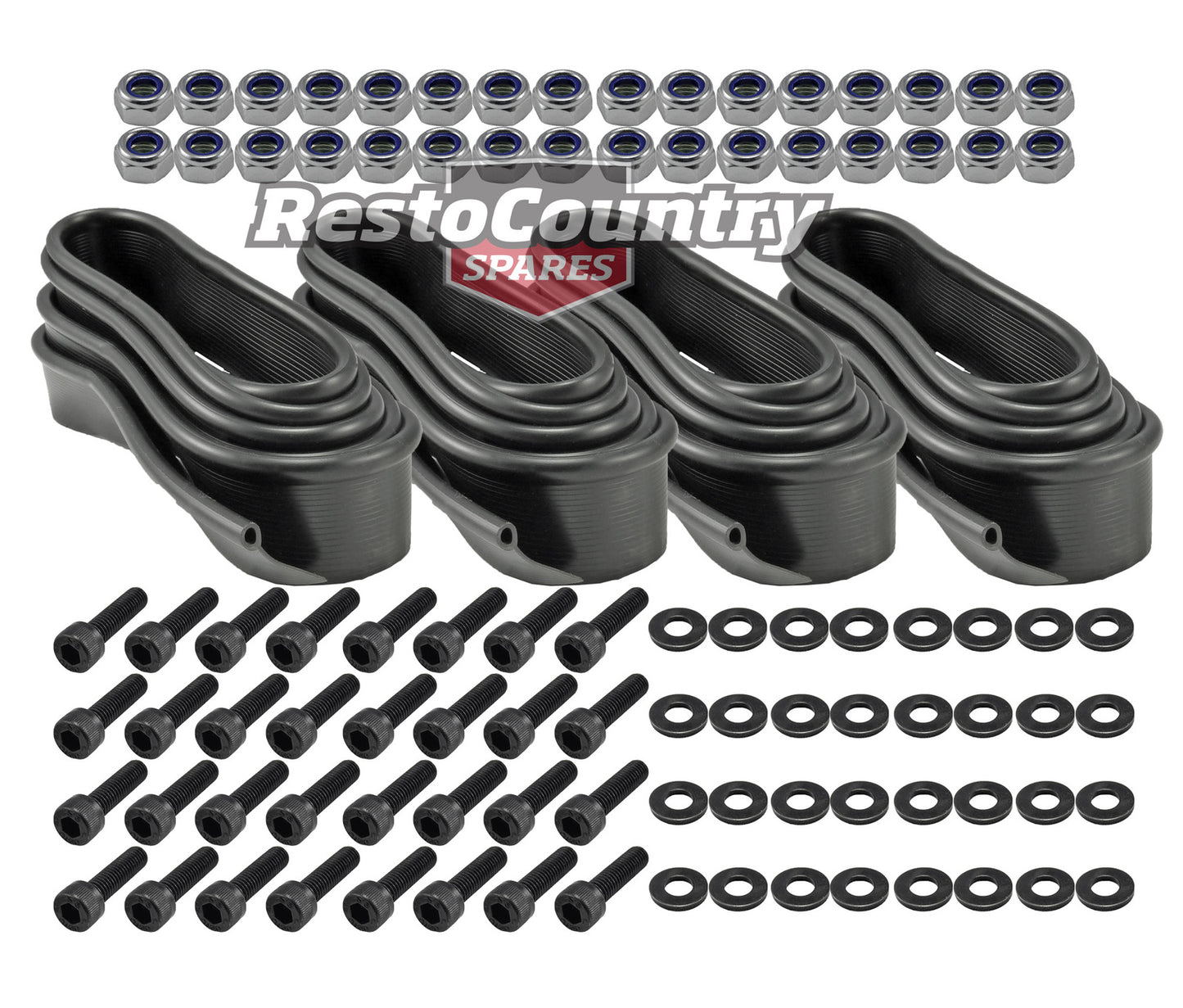 Torana LH LX UC Guard /Fender Flare Rubber Fitting Seal kit. No Rust Black bolts - GMH-1089