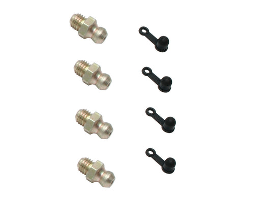 Holden Ford Valiant Grease Nipple +Boot x4 Set 1/4in UNF STRAIGHT - GNK1