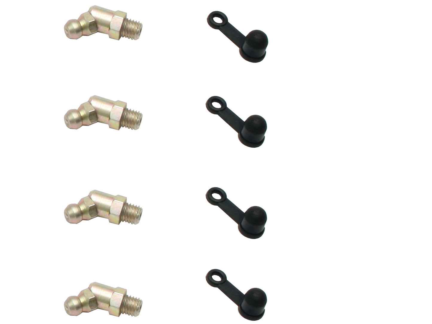 Holden Ford Valiant Grease Nipple +Boot x4 Set 1/4in UNF 45degree - GNK3