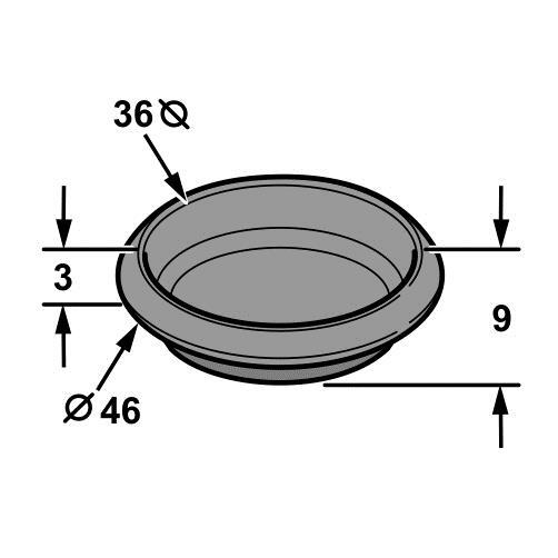 Universal Blind Grommet x1 39mm OD blanking round  plug  rubber - GR1001