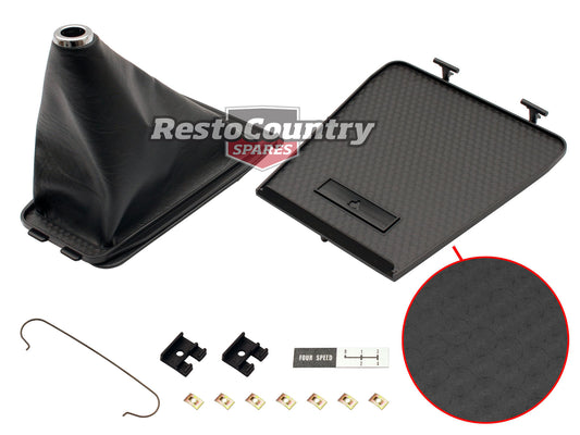 Holden Manual Gear Shift Surround + Lid+ Boot 4Spd BLACK Fishscale HQ HJ LH LX - GSB1005AB