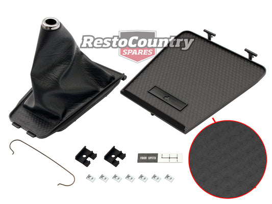 Holden Black Centre Console Lid + Manual Gear Shift Boot +Surround EARLY HQ 4Spd - GSB1006AB