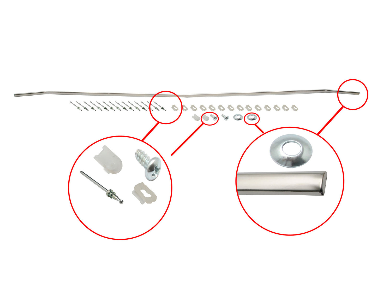 Holden Bonnet Moulding Chrome Trim + Fitting Clips HK HT HG  mold - H1123