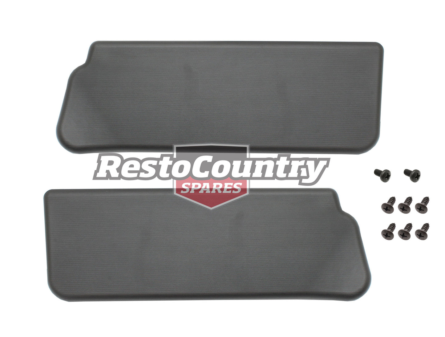 Holden Sunvisor Pair NEW HQ HJ HX HZ LH LX UC Black Herringbone sun visor shade - H1280